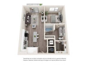 One-Bedroom (A3) 1225 floor plan
